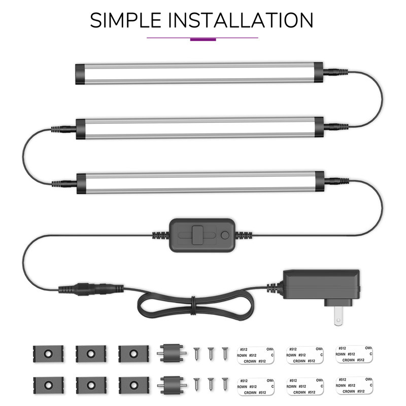 Inlight 12inch Plugin LED Under Counter Lights for Kitchen, Pack of 3